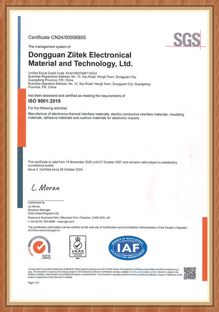 Porcelana Dongguan Ziitek Electronical Material and Technology Ltd. certificaciones